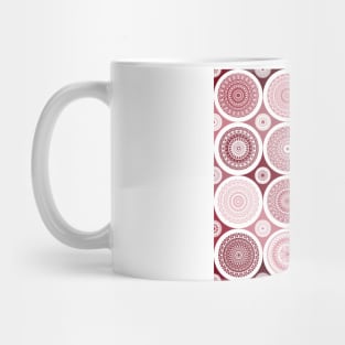 repeating pattern with boho style circles red color Mug